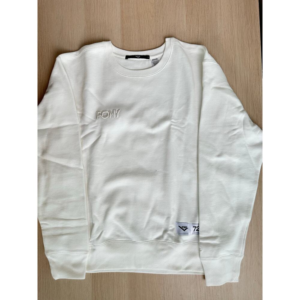 Pony 72 Embroidered White Crewneck - Size M - New